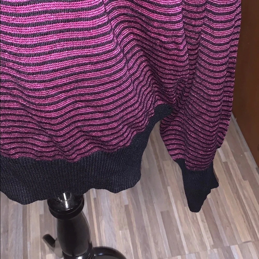 Nine West black and metallic pink striped sweater